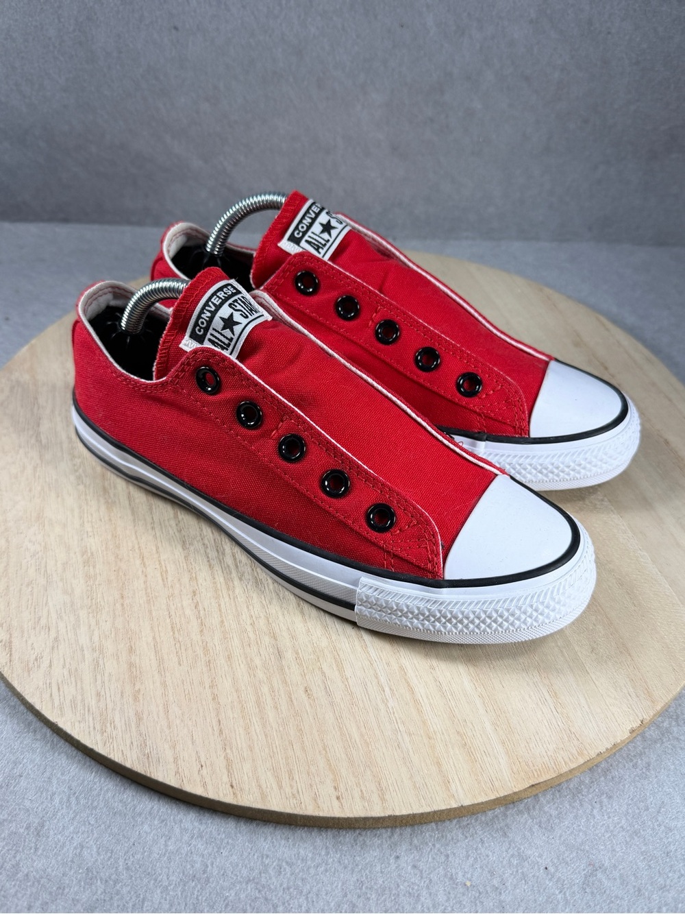 Converse All Star Slip Ox Red Canvas Low Top Shoes Women's Size 6 152626C